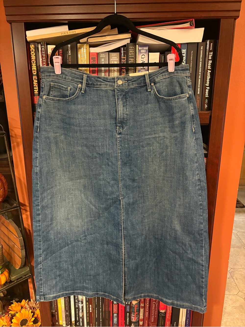 NYDJ Straight-Leg Blue Denim Skirt
